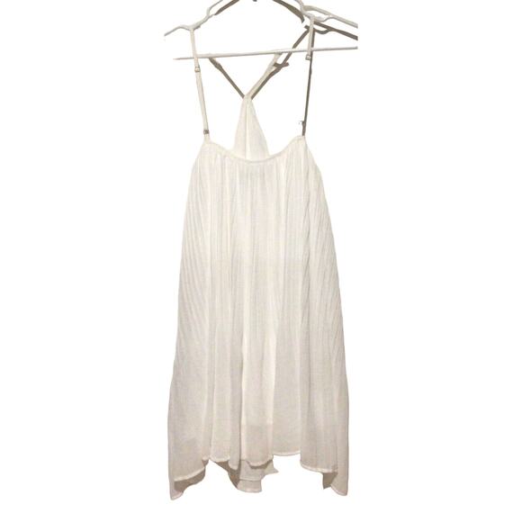 Shein Women’s White Pleated Halter Dress Size Large – Elegant Sleeveless Summer - Picture 3 of 3